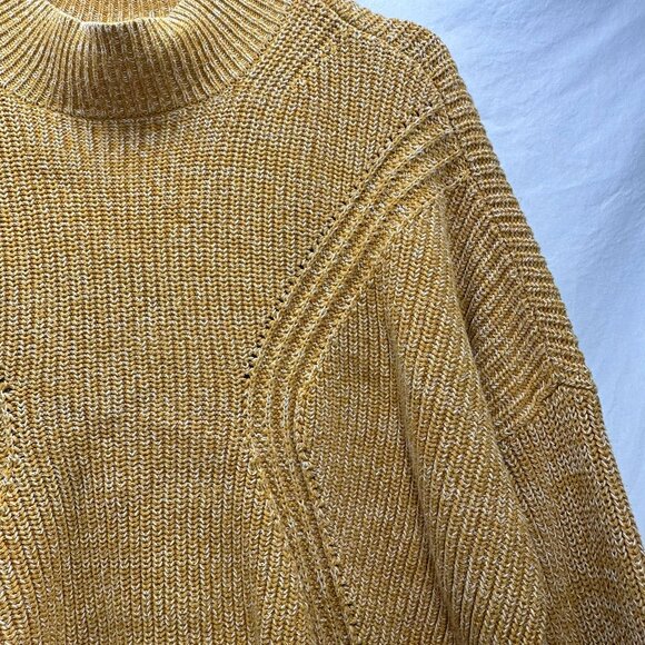Kendall & Kylie Crewneck Pullover Sweater Heather Mustard Yellow Size Large - Picture 3 of 9